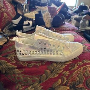 Yoki Canvas Slip On Tennis Sneakers Pastel Tie-Dye W/ Studded Sides Sz 7 Bentley